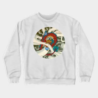 Minhwa: Asian Dragon with Magic Pearl A Type (Korean traditional/folk art) Crewneck Sweatshirt